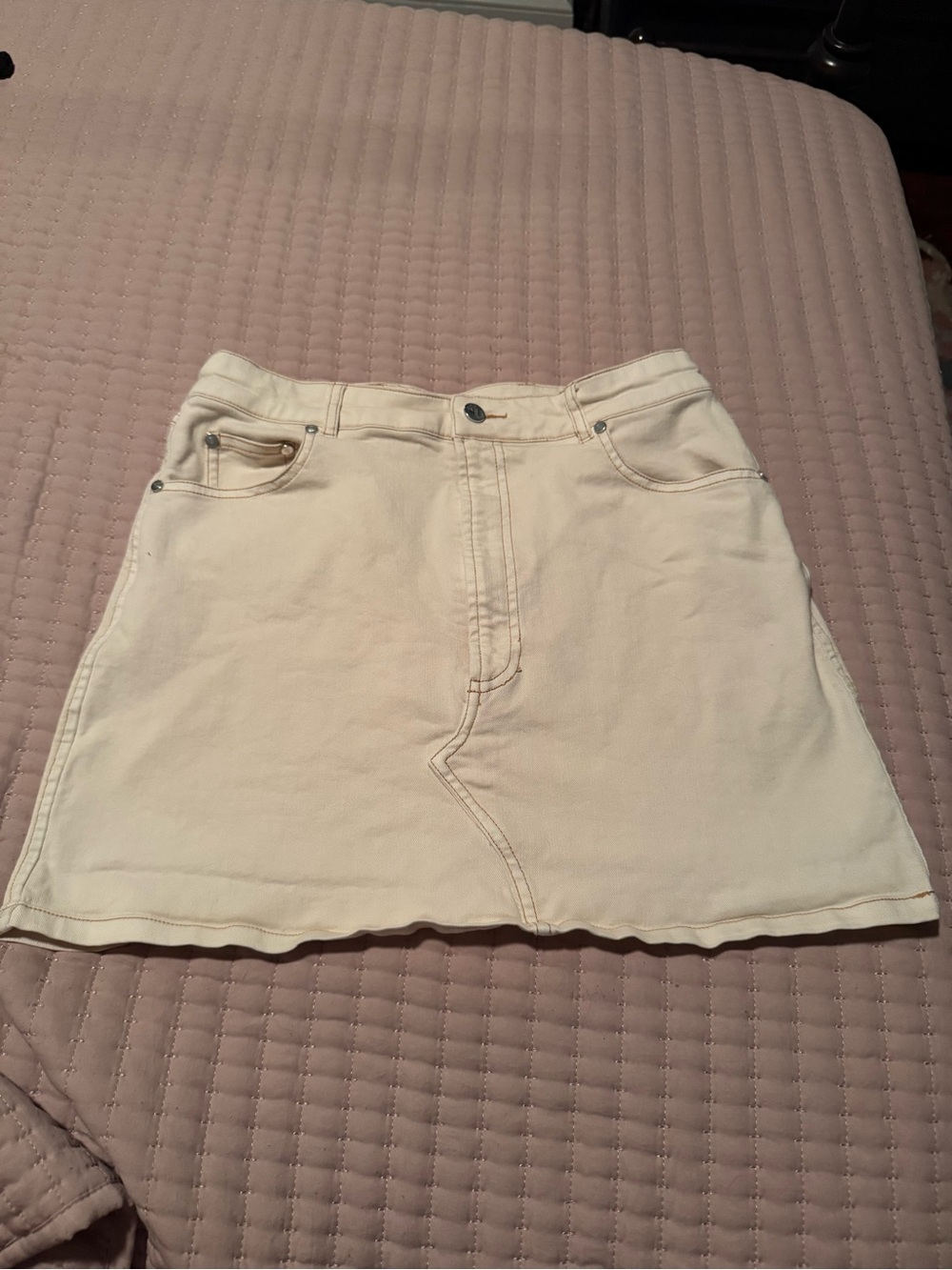 Pilcro creme A-Line Denim Skirt - Women's Casual Style